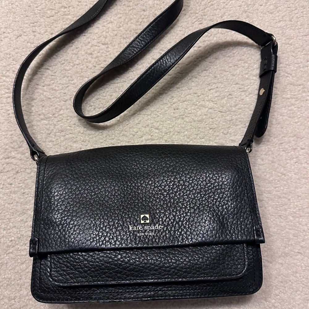Kate Spade Black Textured Crossbody Bag